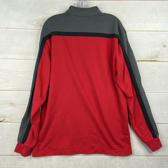 Odlo Sweatshirt Mens L Red Gray Long Sleeve Running Performance Pullover 1/4 Zip - Picture 8 of 11